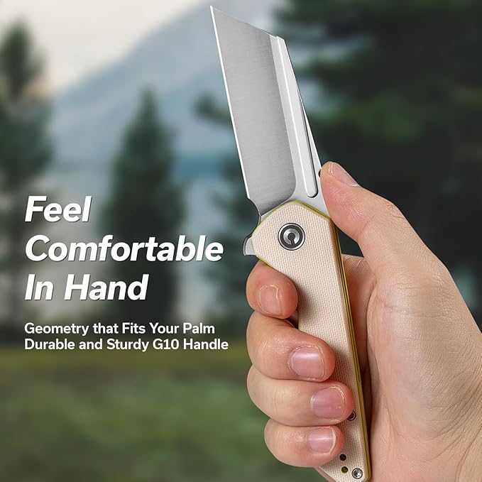 CIVIVI Pocket Knife for Men ExOne Folding Knife with Flipper 2.94 Nitro-V Reverse Tanto Blade G10 Handle for Perfect EDC Gift C23036-2