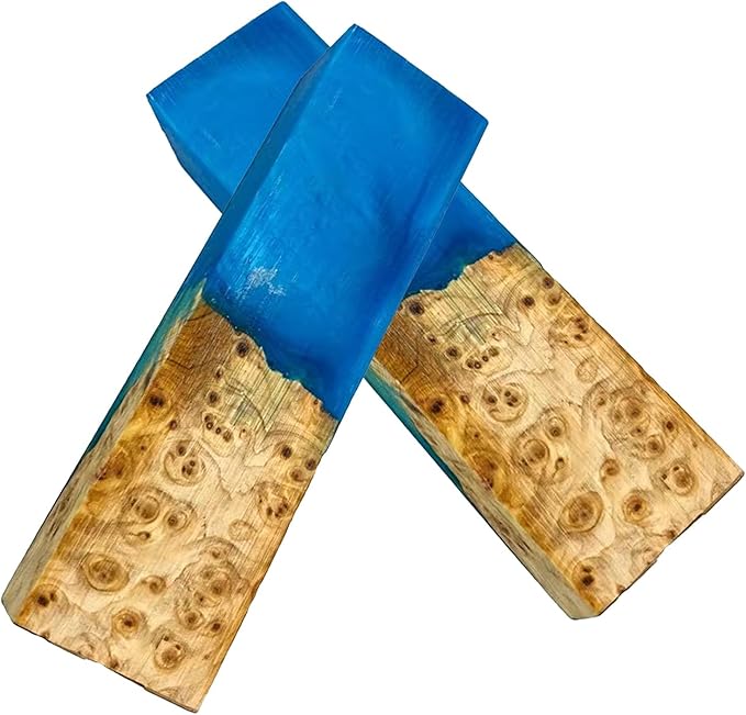 Chef Knife Handle Blank Material 2pcs DIY Handmade Resin and Wood Materials Carpenter Enthusiast