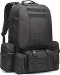 Military Tactical Backpack for Men 60L Waterproof Bug Out Bag Survival Rucksack Go Bag Emergency Molle System Army 3 Day Assault Pack for Hiking Hunting Camping Black