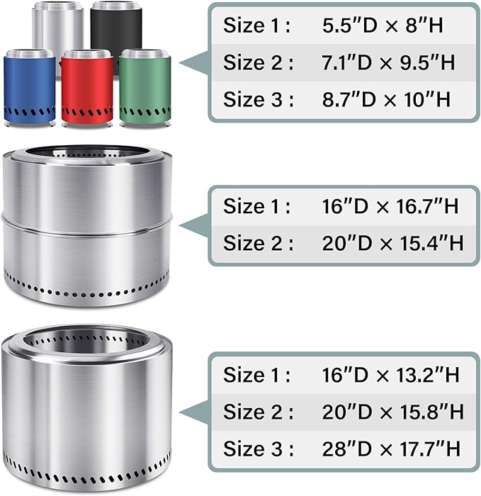 HGD Small Tabletop Fire Pit 8.0 x 5.5 in Portable Mini Smokeless Table Top Firepit Low Smoke Camping Stove for Outdoor/Patio with Travel Bag &amp Forks Fueled by Pellets/Wood Stainless Steel Si