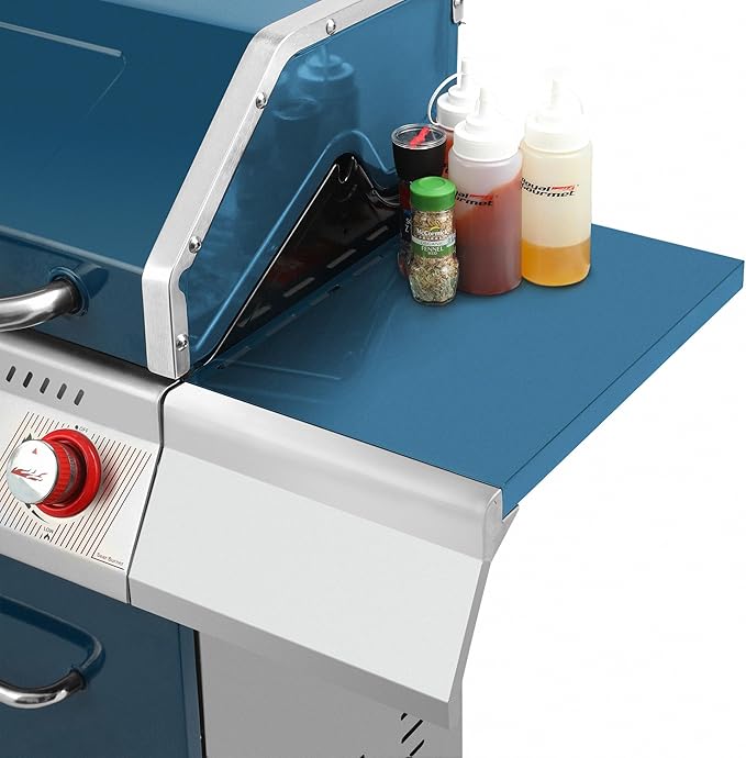 Royal Gourmet GA6402B 6 Burner Propane Gas Grill with Side Burner and Warming Rack 74000 BTUs Cabinet Style Gas BBQ Grill for Barbecue Grilling &amp Backyard Cooking Blue
