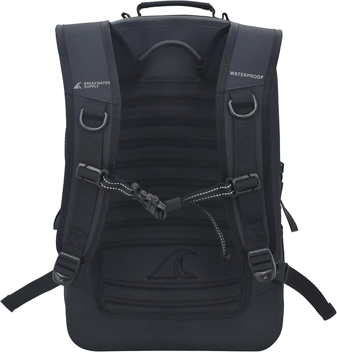 Breakwater Supply™ Fogland Waterproof IP68 Submersible Backpack | Laptop Sleeve &amp Airtight Zippers for Outdoors Travel Boating Kayaking Surfing Floating Dry Bag Unisex TPU (Stealth Black 2