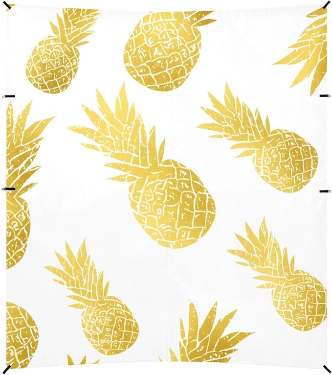 Beach Canopy with Windproof Ropes &amp Sandbags Beach Tent Sun Shade Sun Shelter for Camping Trips Fishing Backyard Fun or Picnics Pineapple