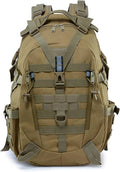 Lawaia Military Tactical Bug Out Backpack for Men - Large Capacity Night Reflective Strip Ideal for Camping and Work (khaki)
