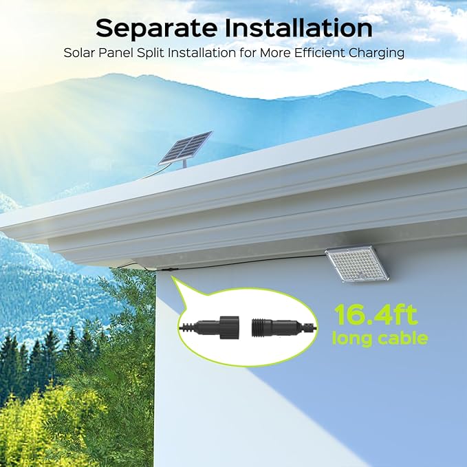 JACKYLED Solar Lights for Outside with Motion Sensor 113 Bright LEDs 9000K Solar Flood Lights Outdoor Waterproof Dusk to Dawn Solar spot Lights Solar Security Lights with 16.4ft Cable 2 Pack