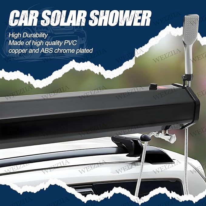 4.8/5.3/7.9 Gallon Pressurized Water Tank Road Camping Shower Roof Rack Road Solar Shower for Off-Road Vehicles Pick-Up Trucks Suv Water Storage Tank for Overlanding Outdoor Activities18L/4.76Gal