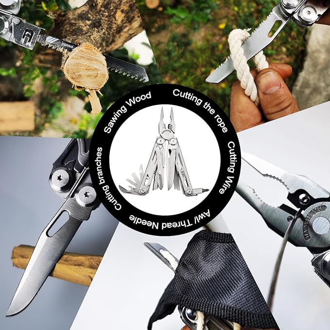 SQT2045 20-in-1 Multitool Foldable &amp Self-Locking Professional Tool for DIY Home Repairs &amp Outdoor Camping Must-Have Gifts for Men Compact &amp Durable-