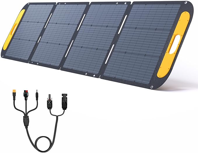 VTOMAN VS220 Pro Portable Solar Panel 220W 48V 23% Efficiency Foldable Solar Panel w/ IP67 Waterproof &amp MC-4 Anderson XT60 DC5521 Adapters &amp Adjustable Kickstands Off-Grid Power for Home &am