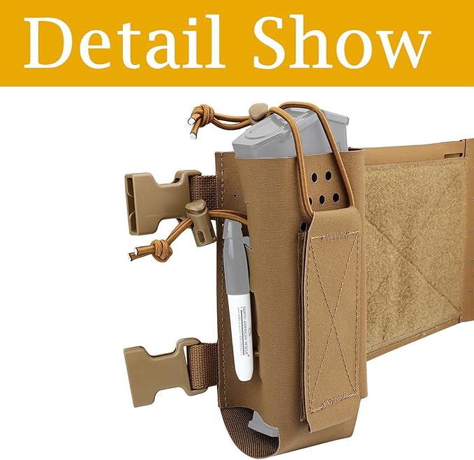 Modular MOLLE Chest Extension System Multi-Function Storage Pouch Portable Mission Organizer with Quick-Release