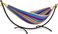 SUNCREAT Portable Large Hammock with Stand Two Person Hammock with Stand Included Rainbow Stripes