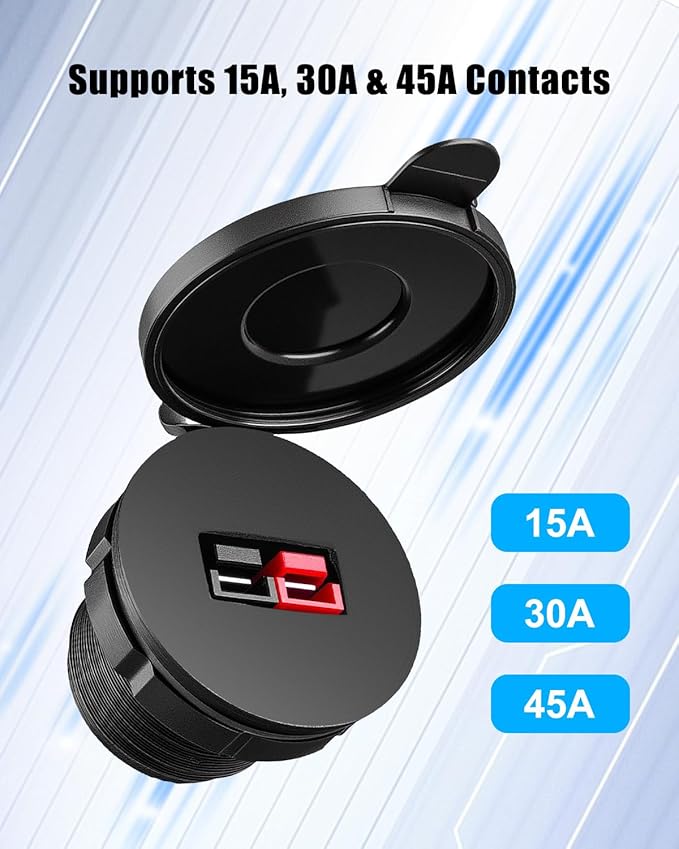 PP15 Power Pole Connector Fit for Anderson Connectors with Weather Tight Cover Waterproof Single Housing Power Pole Cover for 12V/24V Car Truck Boat RV (2 PCS)
