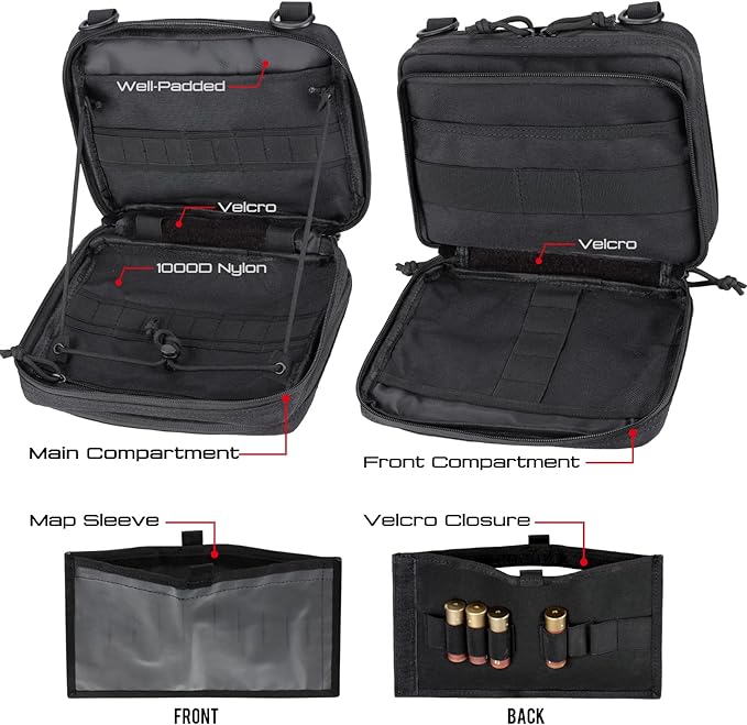 WYNEX Tactical Large Admin Pouch Molle EDC Utility Pouch with Map Sleeve Tactical Increment Pouch Molle Bag for Backpack Sling Bag Military