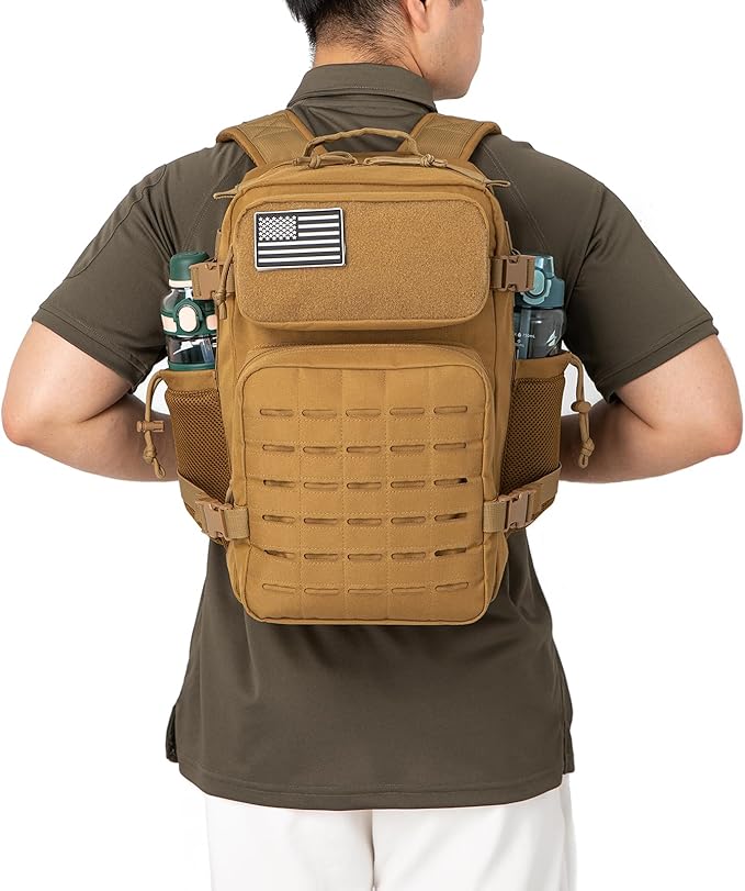 QT&ampQY 25L/45L Military Tactical Backpack For Men Molle Daypack 3 Day Bug Out Bag Hiking Rucksack With Bottle Holder