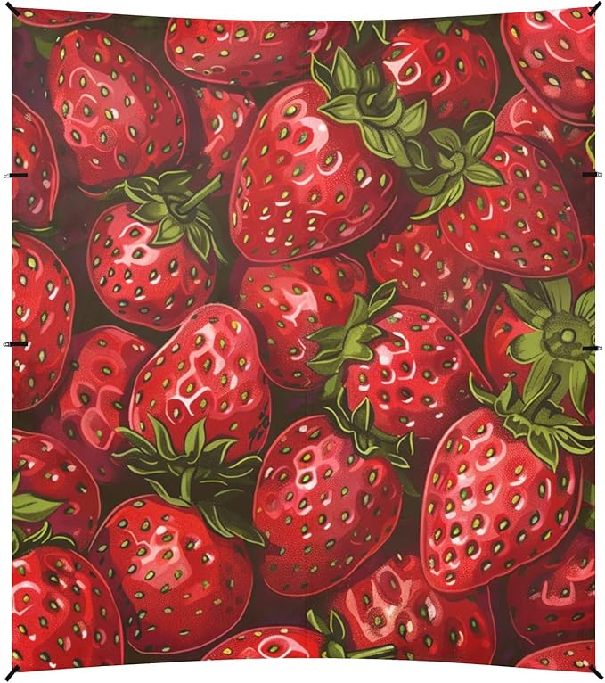 ALAZA Fresh Strawberries Beach Tent Sun Shelter Portable Canopy Sunshade for Outdoor Camping Picnics Backyard Fun 10x9 ft