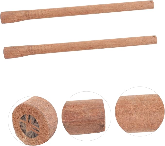 2Pcs Wooden Hatchet Handle Replacement Durable Camp Ax Handle Skid Grip Shockproof Design for Broad Axe Easy Installation Reliable Outdoor Tool