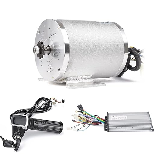 Electric Brushless DC Motor Complete Kit 48V 2000W 4300RPM High Speed Motor with 33A 15 Mosfet Controller Power Display LCD Throttle Electric Scooter Bicycle Motorcycle Mid Drive Motor DIY Part