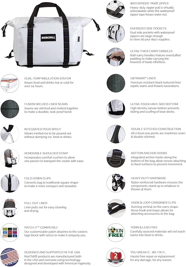 NorChill Soft Coolers Can Insulated Boatbag Extreme Soft Sided Cooler