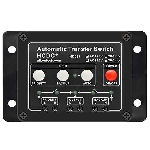 Automatic Transfer Switch AC120V 30Amp ATS Auto Transfer Switch HCDC HD067/120V30A