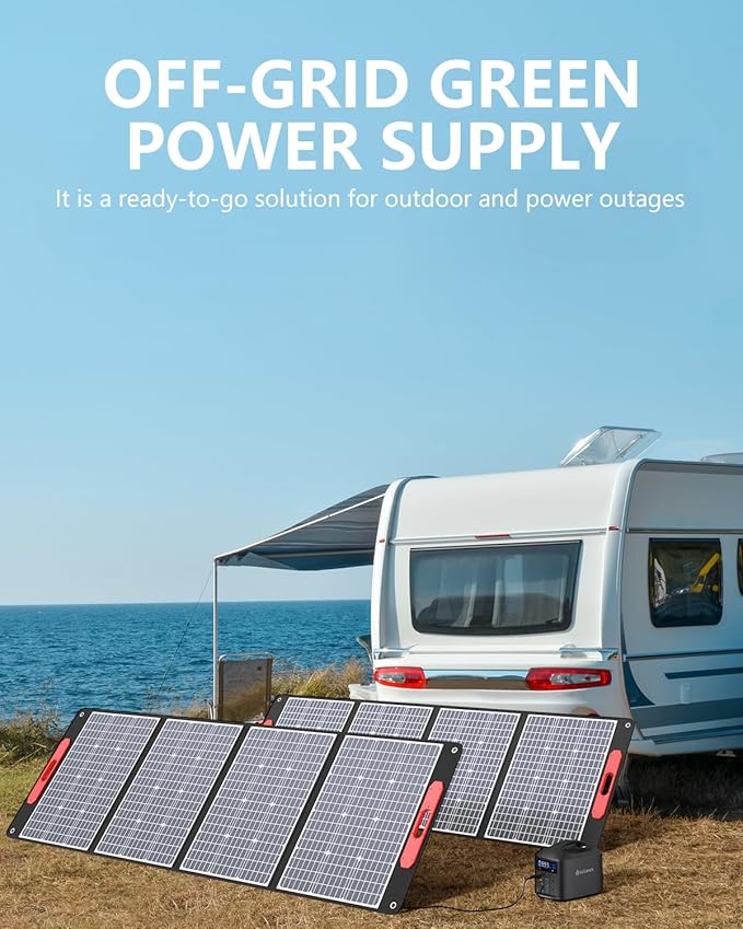 ELECAENTA 200W Portable Solar Panel for Jackery/EF Ecoflow/Bluetti/Anker Power Station 25% Conversion Ultra Lightweight Flexible &amp Foldable Solar Charger for Outdoors RVs Camping Off Grid