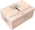Creative Deco Personalized Wooden Storage Box School Box | 11.8 x 7.87 x 5.51 in (+-0.5) | Mulitple Choice | Hinged Lid Handle Engraving | Unpainted Gift Box | Rough UNSANDED Keepsake Souvenir Chest