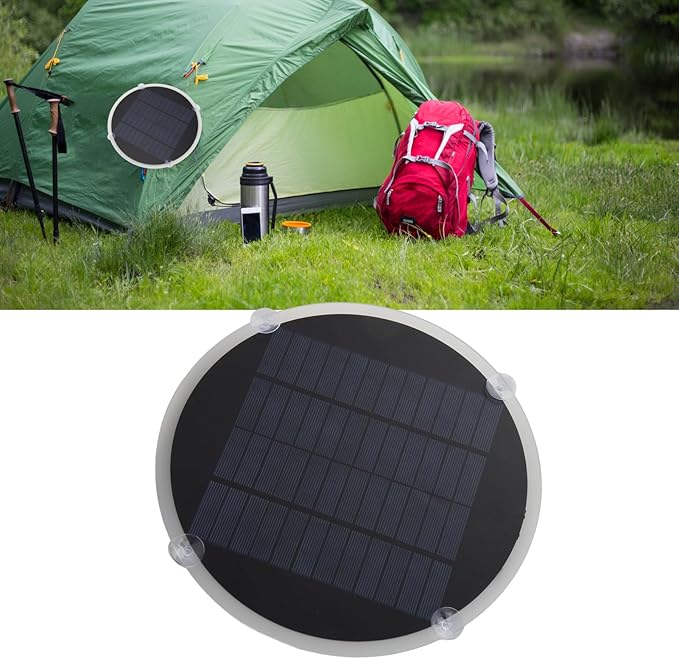 Cryfokt Round Solar Cell Panel 12V Portable Round Solar Panel with High Output Efficiency and 20W for Ignition