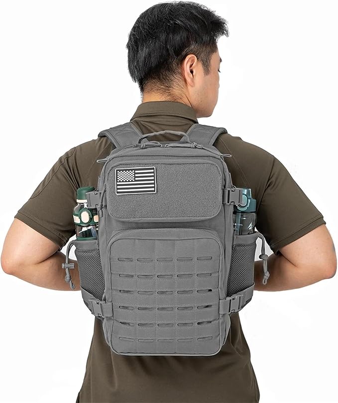 25L/45L Tactical Backpack for Men and Women Small School Outdoor Rucksack Survival Assault Bag Hiking Backpacks Back Pack(45L Green)