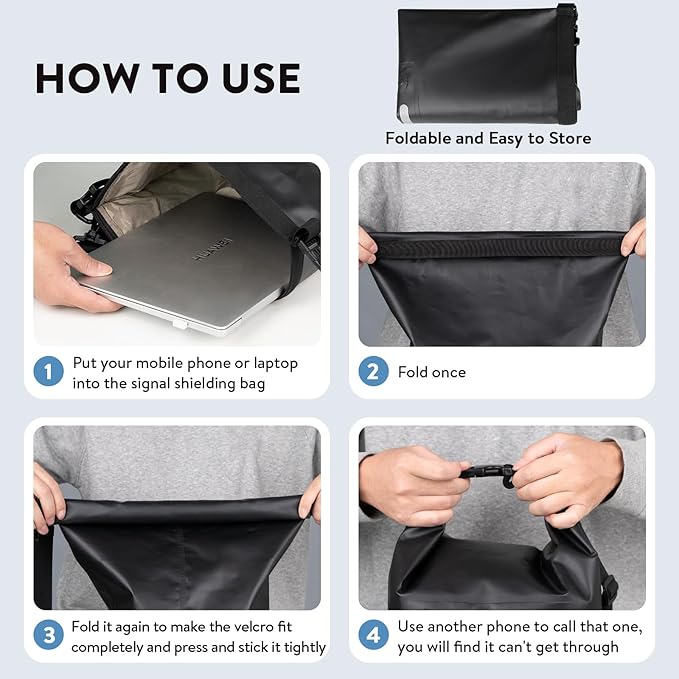 Faraday Dry Bag-15L/420D Signal Blocking Backpack - Protects Electronics from Spying &amp Hacking- Blocks RFID WiFi Bluetooth NFC Cellular GPS EMF