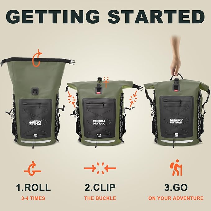 Waterproof Backpack Dry Bag 35L/55L/85L – Heavy Duty Roll-Top Hiking Backpack for Travel Kayaking Boating Camping Rafting and Fishing