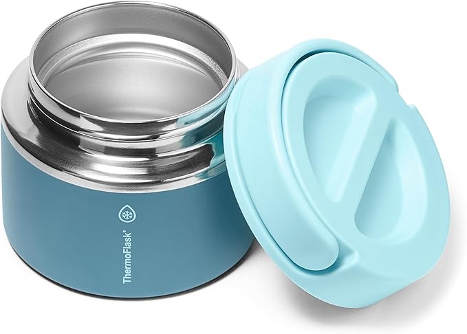 ThermoFlask 12 oz Double Wall Insulated Food Jar Ocean Mist