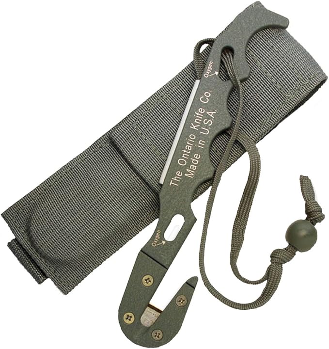 Ontario Knife Company 1406 OKC FG Model 1 Strap Cutter (Green)