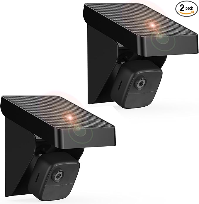 Solar Panel for Blink Outdoor 4 (4th Gen)/XT3/XT2/XT Cameras - IP67 Weatherproof with 3300mAh Extended Battery Adjustable Angle Mount for Optimal SunWireless Security Power (Black2 2 Pack)