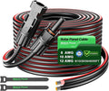 Bateria Power 50 Feet 10AWG Solar Panel Extension Cable 6mm² with Female &amp Male Connectors 10 Gauge Twin Wire Conductor Parallel Solar Wire Adapter for RV Photovoltaic Systems