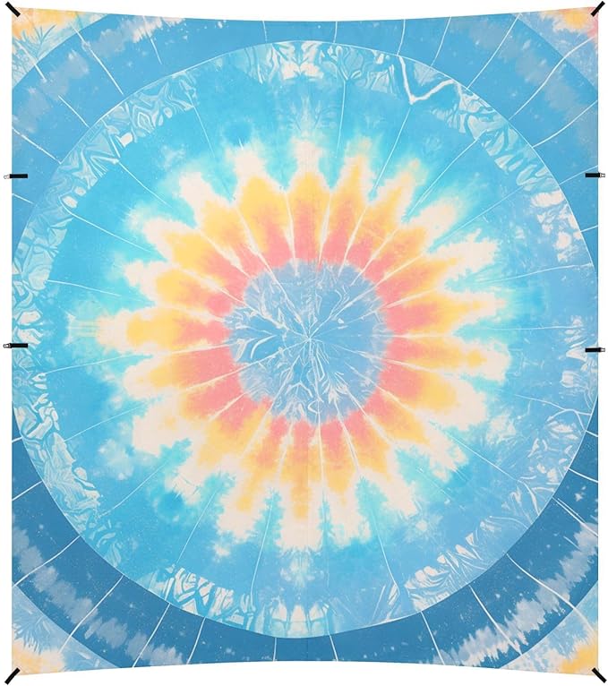 Aliceblue Tie-dye Background Rainbow Colors Beach Cabana UPF50+ Lightweight Large Portable Sun Shelter with Carrying Bag for Camping Picnics Backyard &amp Fishing