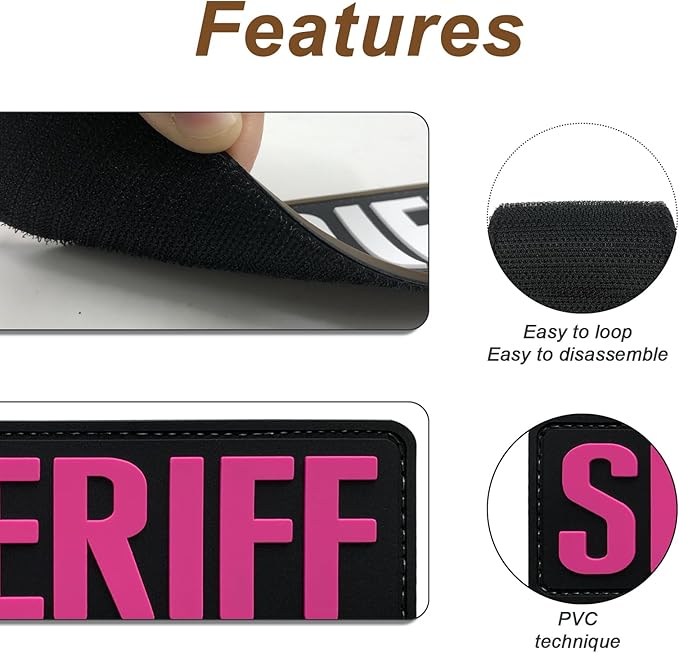 3Pcs PVC Patch with Hook Fastener Back for Hats Caps Vests Clothing Bags Backpacks (3 Pack 1Pcs 4 x 1.4 1Pcs 6 x 2 and 1Pcs 8.5 x 3)