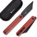 SENCUT Bronte Folding Pocket Knife with Front Flipper Opener 3.38 Inch Blade Burgundy G10 Handle SA08D