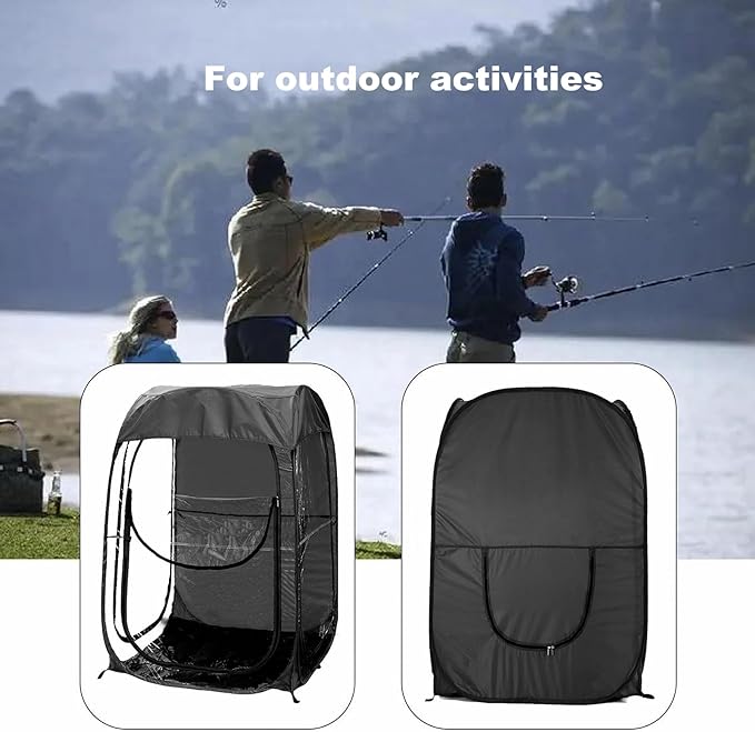 Donext Portable Sports Tent Instant Shelter Lightweight Waterproof Outdoor Camping Tent Compact Carry Bag for Wind Rain Protection Black