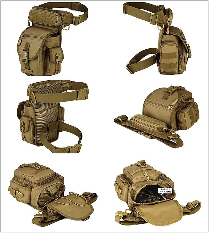 Multi-Purpose Tactical Drop Leg Bag Military Waist Bag Cross-Leg Equipment MOLLE Panel Motorcycle Riding Trekking Tactics Outdoor Waist Thigh Bag