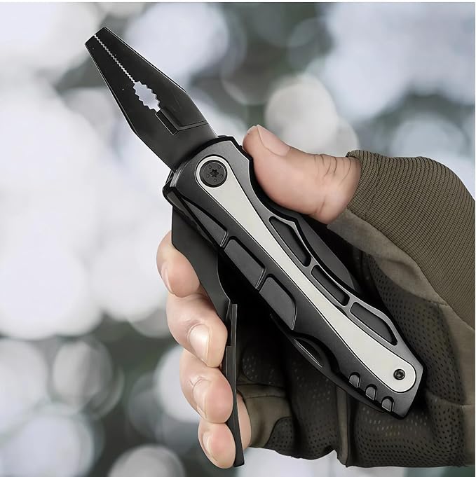 Multi Tool 9-in-1 Full-Size Lightweight EDC Camping Knives &amp Tools Multi-Purpose Pliers Folding Knife Tactical Gear Men Gift Ideas Equipment for Hiking and Outdoor Camping (4-Piece Set）