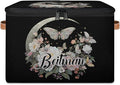 Storage-Bins with Lids Personalized Closet-Storage-Bins Under-Bed Stackable-Cubes-Box for Home Bedroom Moon Butterfly