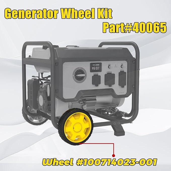 Generator Wheel Kit Compatible with Champion 2800-4750w with Folding Handle and Never-Flat Tires Generator Replacement Parts 40065