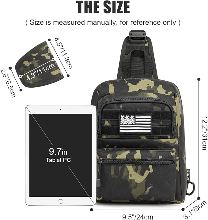 G4Free Tactical Sling Bag Backpack EDC Concealed Carry Bag Small Crossbody Shoulder Chest Pack