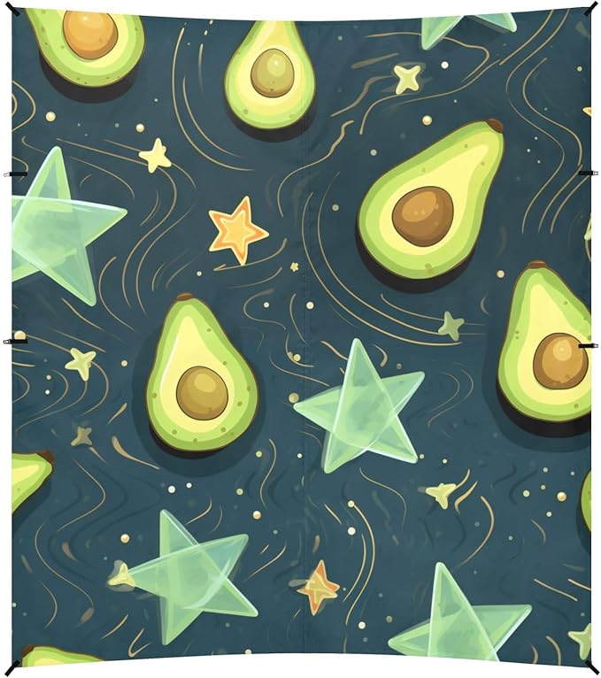ALAZA Avocado Star Starrry Beach Tent Sun Shelter Portable Canopy Sunshade for Outdoor Camping Picnics Backyard Fun 10x9 ft