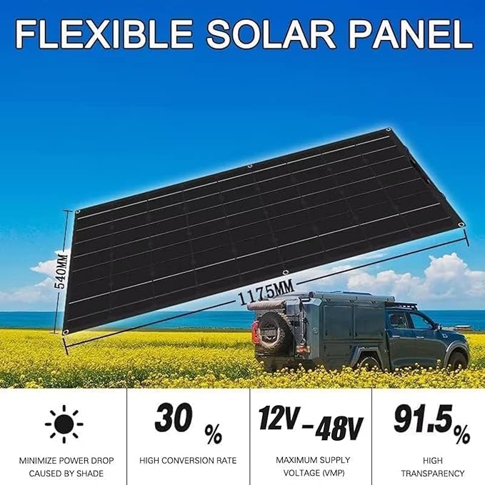 800 Watt Flexible Solar Panel for RV 2 × 400 Watt 12 Volt Solar Power Panel Kit with 40A Solar Charge Controller Monocrystalline Solar Panels for Camping Off Grid Car Battery Charging Boat