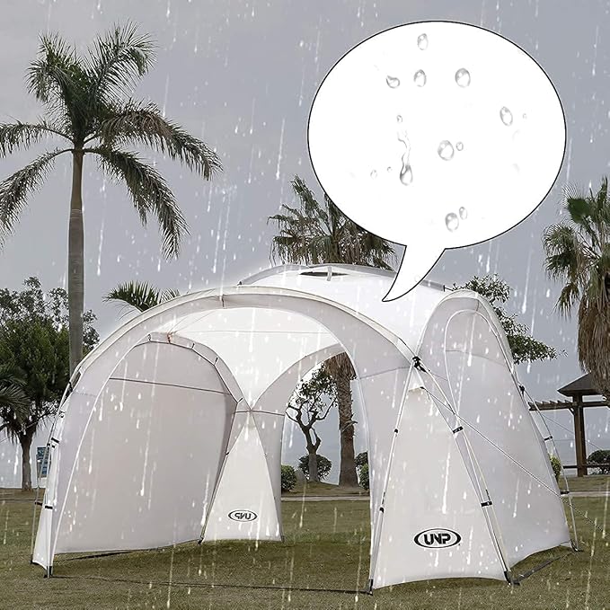 UNP Easy Beach Tent Pop Up Canopy UPF50+ Tent with Side Wall Ground Pegs and Stability Poles Sun Shelter Rainproof Waterproof for Camping Trips Backyard Fun Party Or Picnics