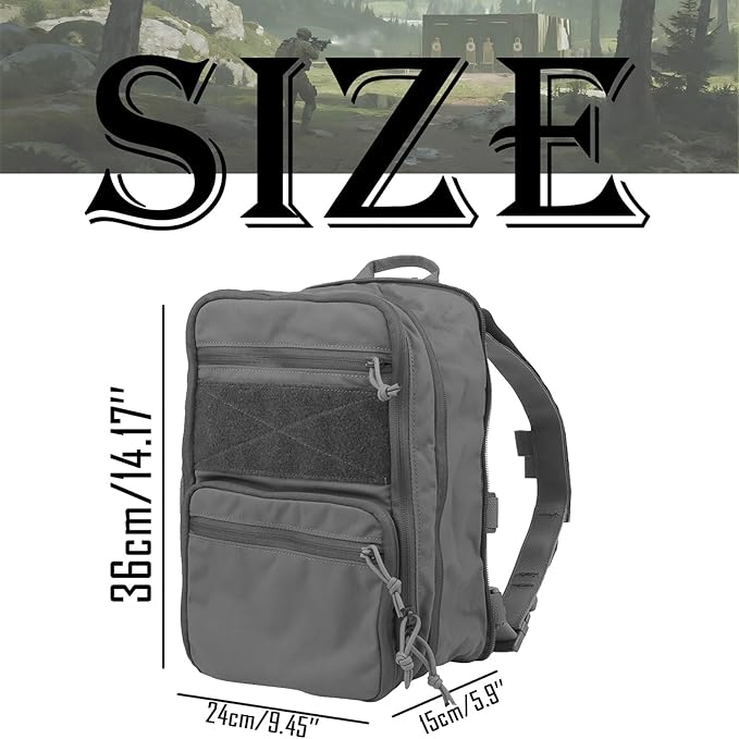 Tactical Utility Backpack 1000D Nylon Portable Double-Shoulder Style MOLLE-Equipped for Camping Picnic and Outdoor Use