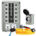 30 Amp Generator Transfer Switch Kit10-Circuits 7500W Indoor&ampOutdoor NEMA 3R Include 10 Foot Cord and 30 Amps Inlet Box Easy to Install5 Years Warrnaty