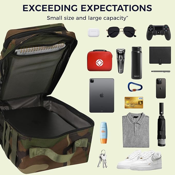 9L Mini Tactical Backpack for Men WomenSmall Military Tactical Backpack for SportGymHikingTravelCamping (Jungle Camo)