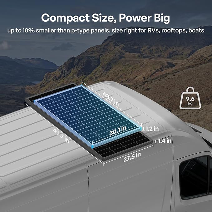 Renogy ShadowFlux Solar Panels N-Type Anti-Shading Panels for 12V/24V Systems with 25% High-Efficiency PV Modules 200W 2-Pack ShadowFlux N-Type Panels