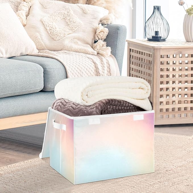 Rainbows Storage Containers with Lids Collapsible Clothing Storage Bins with Lids for Clothes for Office Supplies