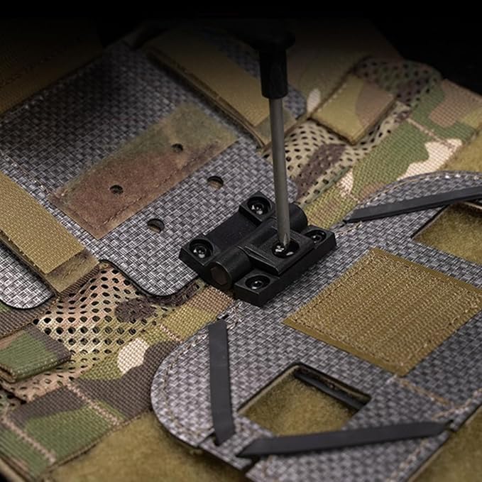 Let Me Be Airsoft Plate Carrier Molle Phone Carrier Outdoor Lightweight Navigation BoardWide Angle Foldable Phone Holder Chest Rig Hovering Mount Tactical Vest Accessory (Black)